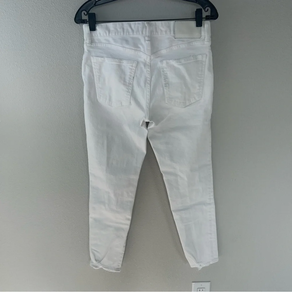 Moussy Vintage Velma Skinny Ankle Jeans White Denim Distressed Women’s 28
